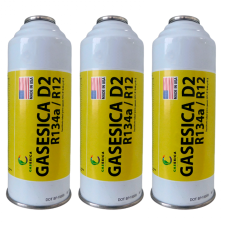 educador Finalmente sólido Gas refrigerante ecológico Gasesica D2 R134A - R12 Pack 3 botellas