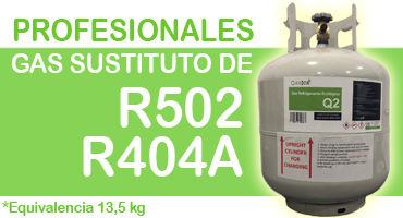 Gas refrigerante Ecológico R404A R502